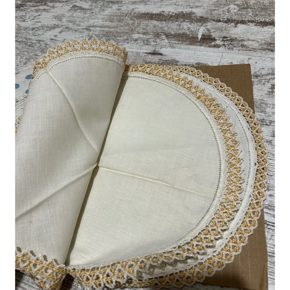 Vintage Doilies Lot Of 9 Mid Century Crochet Lace Round Some Polka Dot MCM